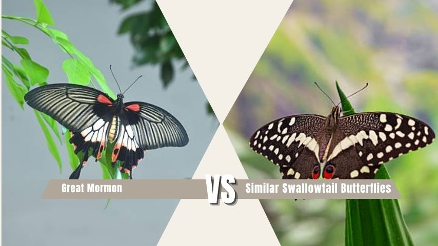 Great Mormon vs Similar Swallowtail Butterflies
