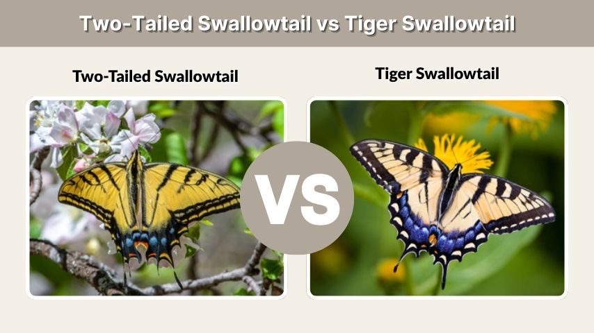 Two-Tailed Swallowtail vs Tiger Swallowtail