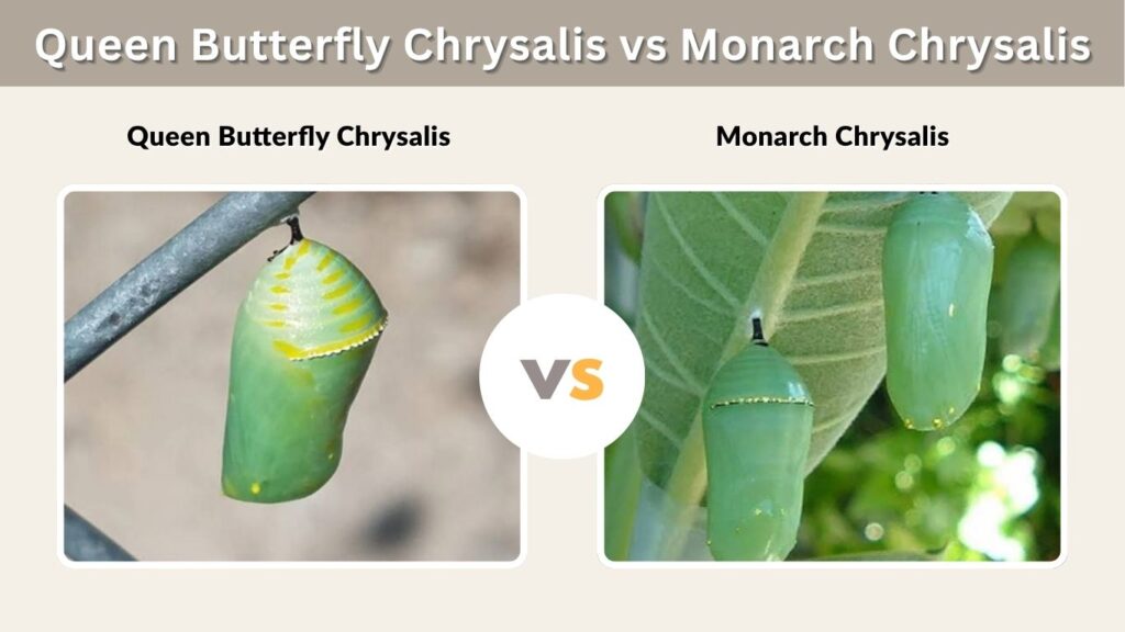 Queen Butterfly Chrysalis vs Monarch Chrysalis